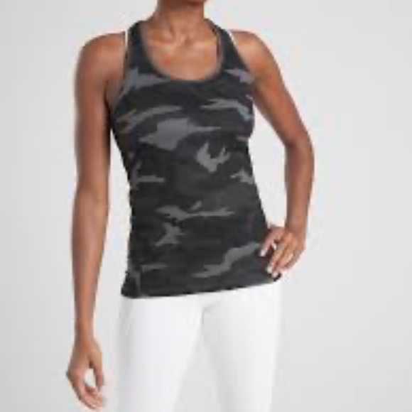 Athleta limitless Camo print keyholes Seamless Racerback Tank Top Women Size S - Picture 8 of 8